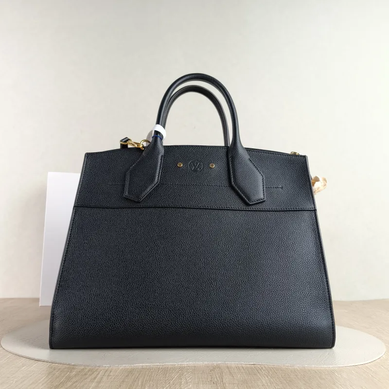 Louis Vuitton Crossbody Bag CITY STEAMER Shoulder Bag Black Calfskin Large 34 × 14 × 29 cm — cover view 5 of 5
