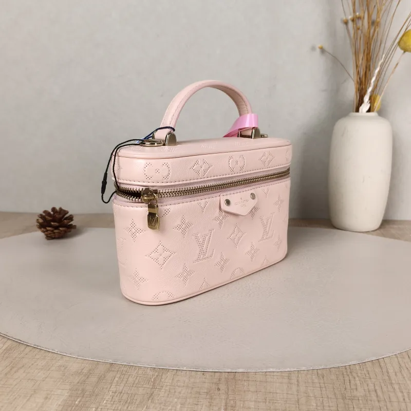Louis Vuitton Shoulder Bag VANITY POUCH Cosmetic Bag Pink Calfskin One Size 19 × 6.5 × 11.5 cm — cover view 3 of 5
