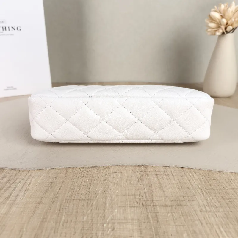 Chanel Crossbody Bag White Gold Grained Calfskin One Size 21 × 5 × 12 cm — cover view 6 of 6