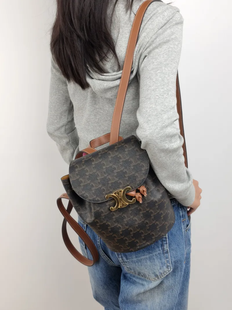 CELINE Backpack BONNIE Backpack Monogram PVC One Size 18 × 13 × 25 cm — on-model view 3 of 3