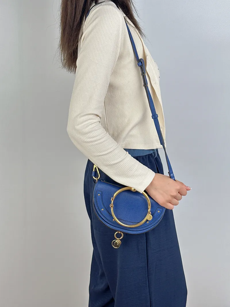 Chloé Crossbody Bagnile Top Handle Crossbody Bag Blue Calfskin One Size19.5 × 6 × 12 cm — on-model view 3 of 3