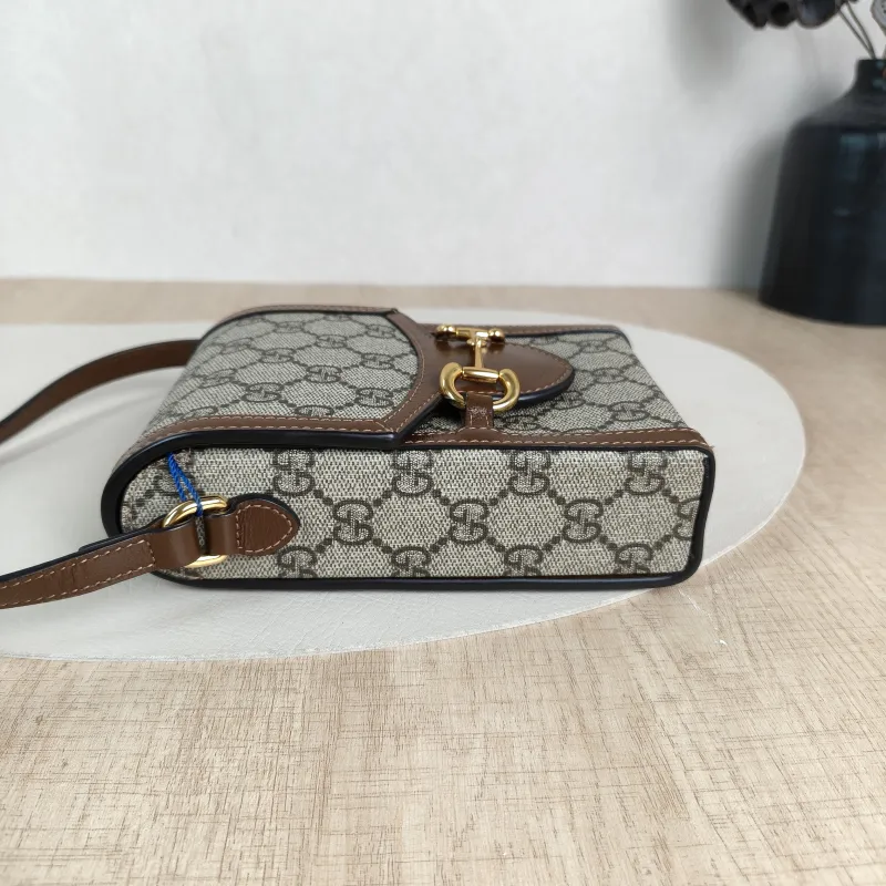 GUCCI Crossbody Bag Horsebit 1955Collection Mini Monogram PV Cmini11.5 × 4 × 17 cm — detail view 1 of 14