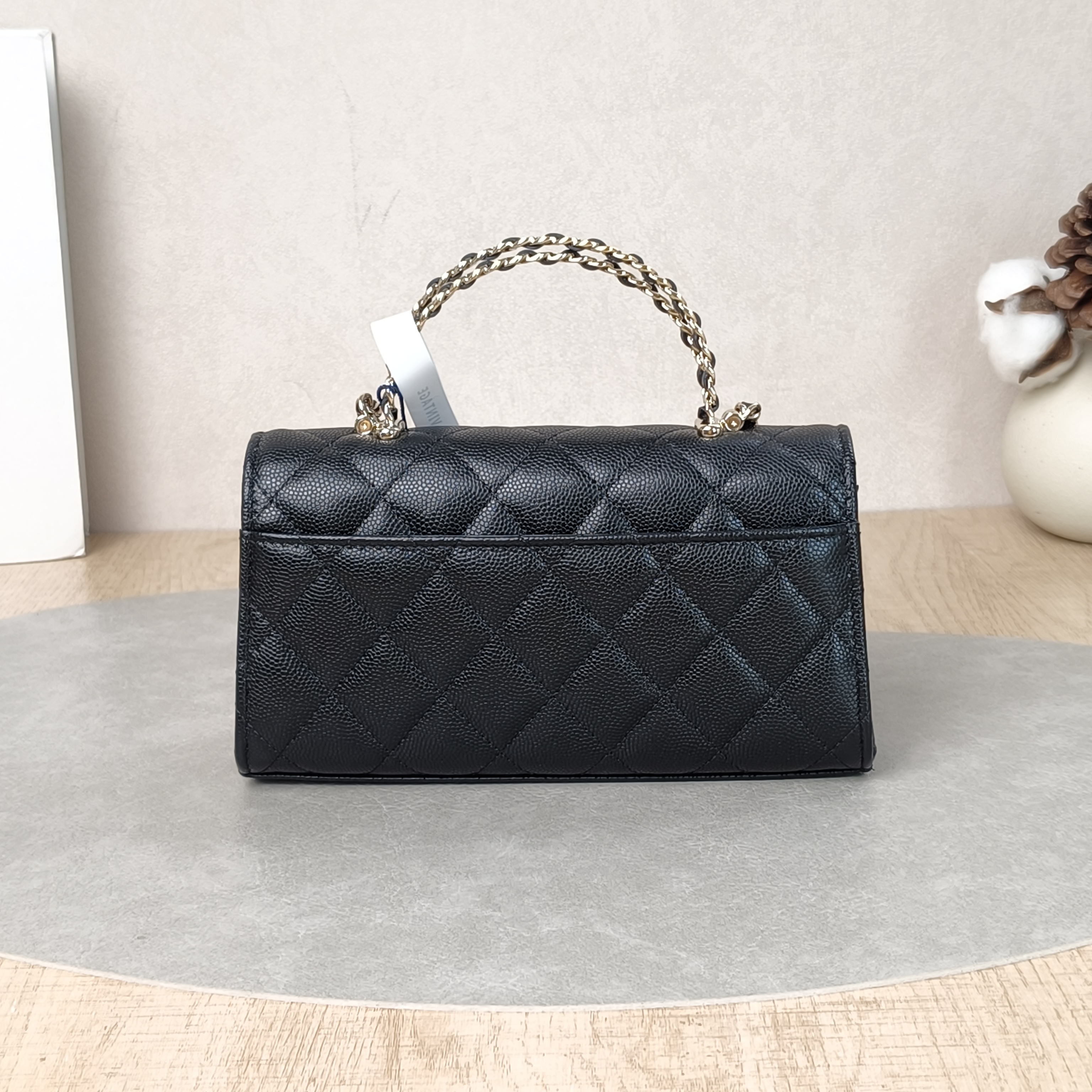 Chanel Crossbody Bag kelly Black Grained Calfskin18 × 4.5 × 10 cm — cover view 4 of 6
