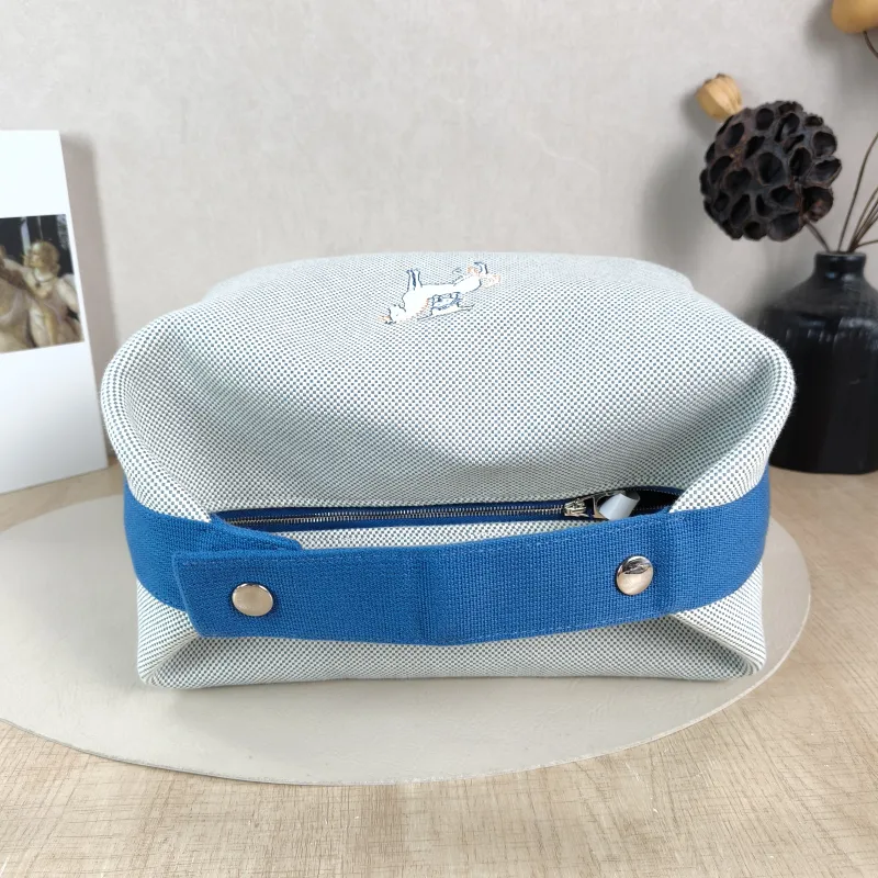 Hermès Top Handle Bag bride-a-brac Blue · White Large 25 × 15 × 21 cm — detail view 5 of 10