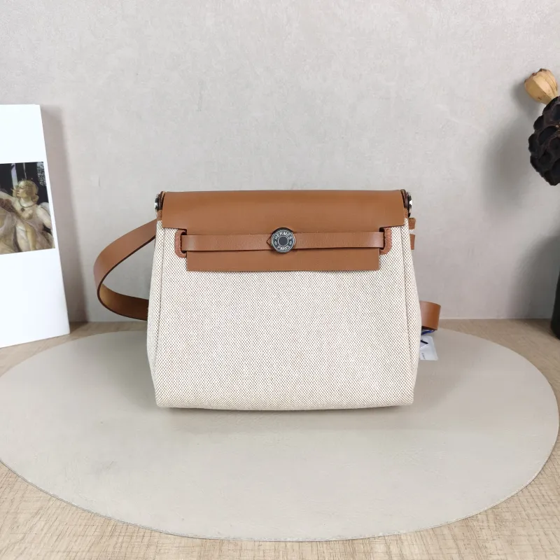 Hermès Shoulder Bag Herbag Zip 20 Berliner Canvas Canvas Mini 20 × 7 × 17 cm G