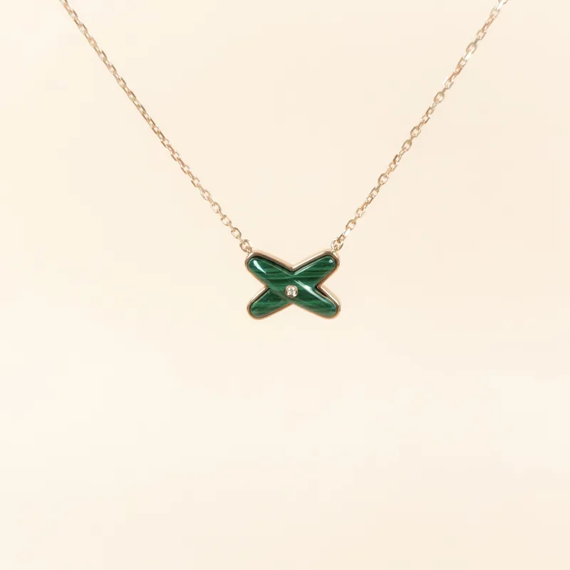 CHAUMET Necklace Jeux de Liens · Collection · Necklace Malachite Diamond18KR ose Gold One Size 41cm