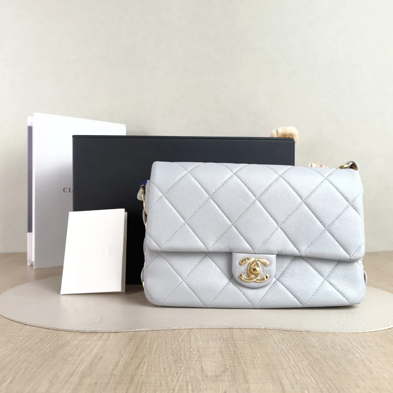 Chanel Crossbody Bag cf Collection Crossbody Bag Blue Lambskin 24.5 × 8 × 16 cm — cover view 2 of 6