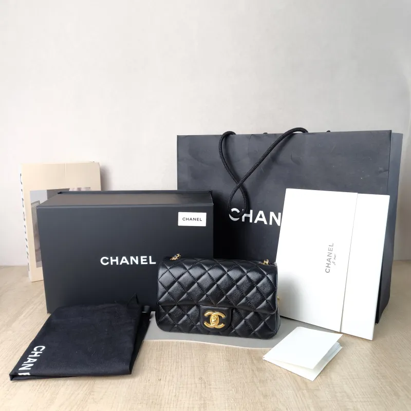Chanel Crossbody Bag 25b c mini Black Lambskin mini 20 × 6 × 12 cm — cover view 6 of 6