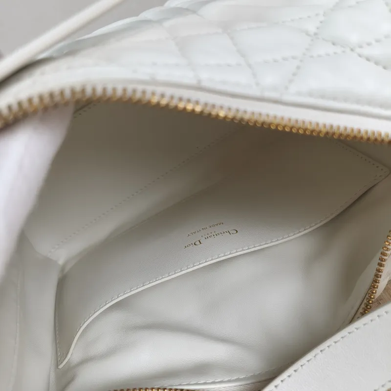 DIOR Crossbody Bag D-Dream White Lambskin Medium 28 × 10 × 16 cm — detail view 4 of 10