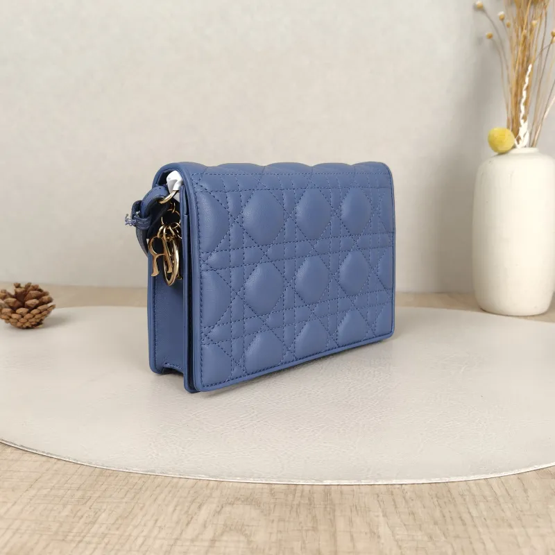DIOR Shoulder Bag Shoulder Bag Blue Lambskin One Size18 × 3 × 13 cm — cover view 2 of 9