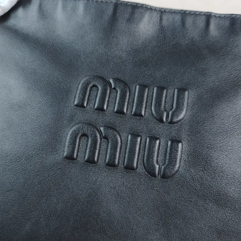 Miumiu Crossbody Bag Hobo Shoulder Crossbody Bag Black Calfskin One Size 38 × 6 × 34 cm — detail view 3 of 10