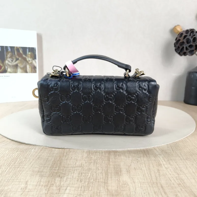 GUCCI Crossbody Bag GG Milano Collection Shoulder Bag Black Monogram SL ambskin 21.5 × 5 × 12.5 cm — cover view 4 of 5