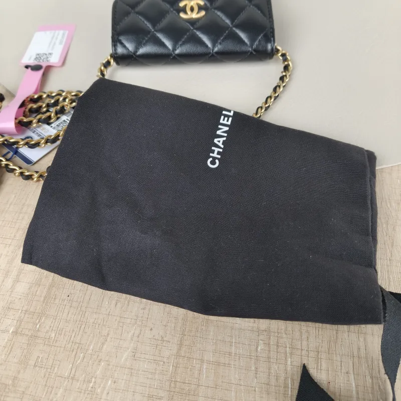 Chanel Crossbody Bag Crossbody Bag Black with Gold-Tone Hardware Lambskinmini12 × 2.5 × 9.5 cm — detail view 14 of 14