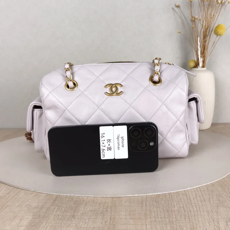 Chanel Shoulder Bag Bowling Bag Calfskin One Size24 × 13 × 15 cm — cover view 5 of 5