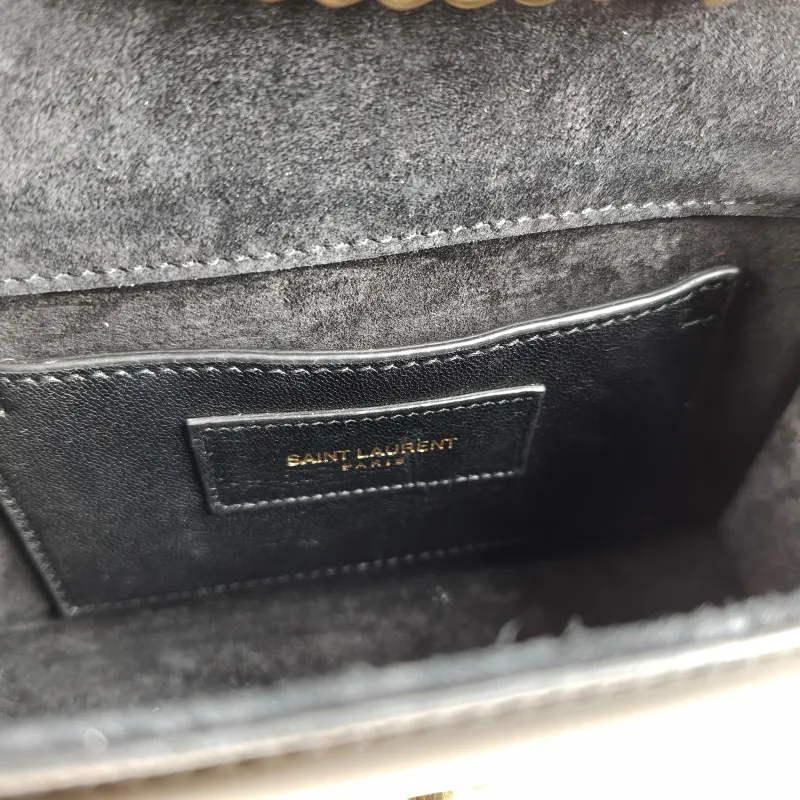 SAINT LAURENT Crossbody Bag KATE Edition Black with Gold-Tone Hardware Patent Leather Mini 17 × 5 × 11.5 cm — detail view 5 of 8