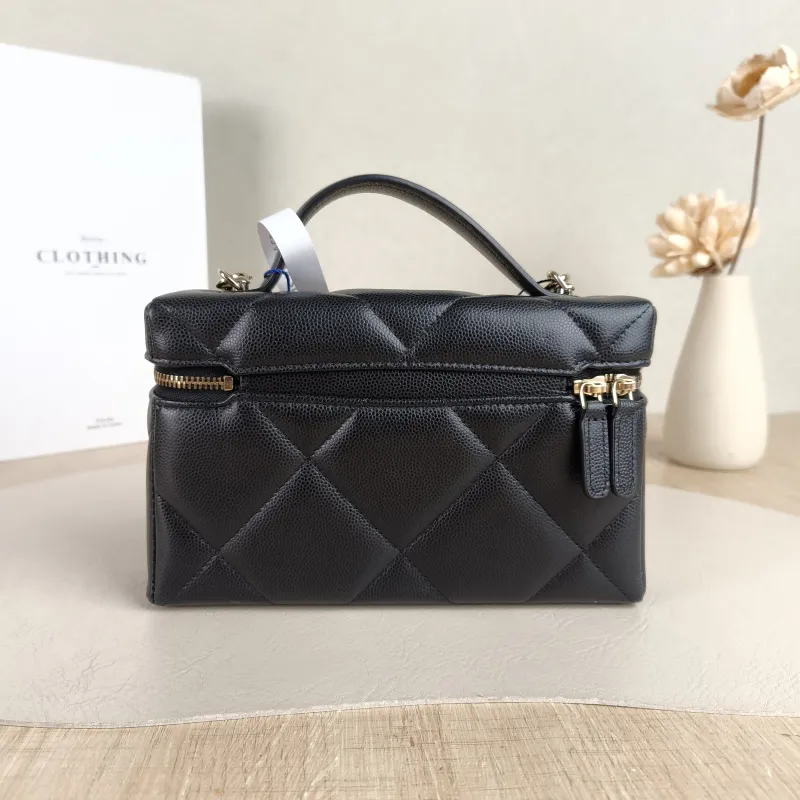 Chanel Crossbody Bag lp Box Bag Top Handle Crossbody Bag Black Calfskin 19.5 × 5 × 12 cm — cover view 4 of 5