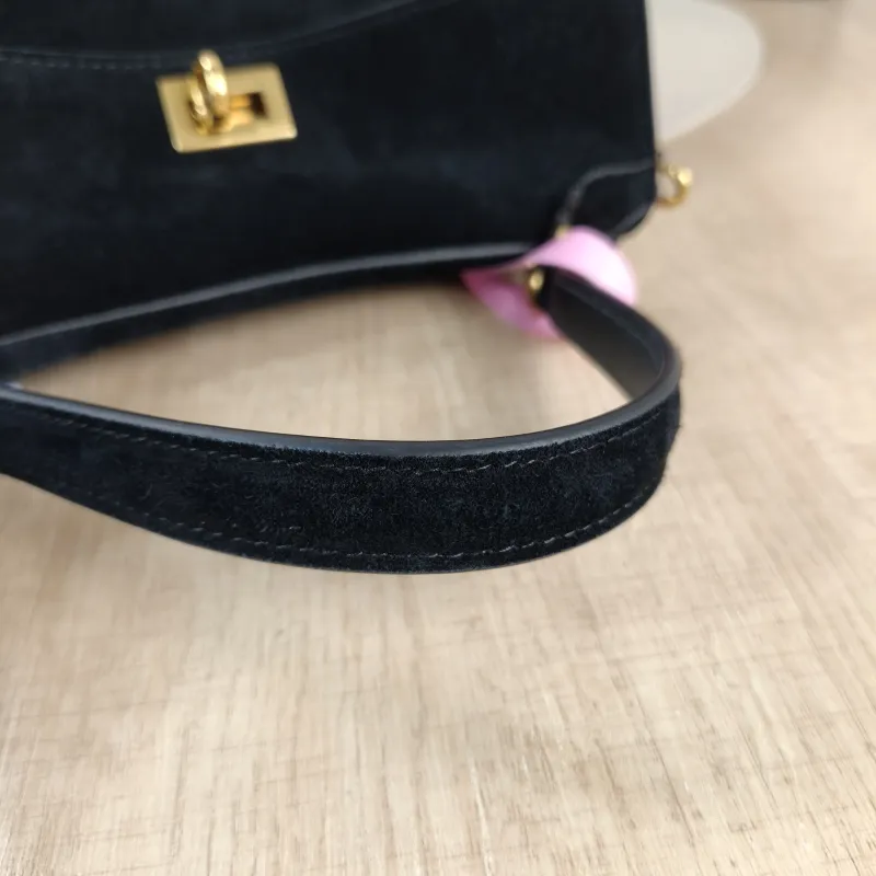 BALENCIAGA Crossbody Bag RODEO Black Suede Mini 23 × 10 × 17 cm — detail view 5 of 12