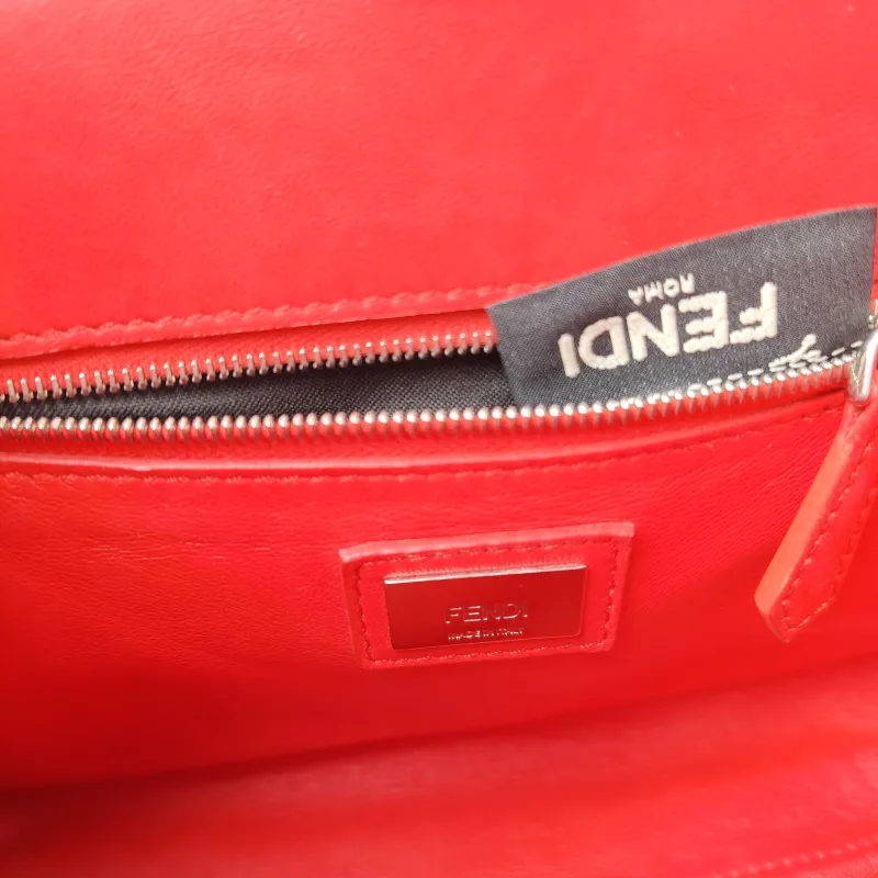 FENDI Crossbody Bag Peekaboo Crossbody Bag Blue Calfskin One Size 23 × 11 × 18 cm — detail view 8 of 12