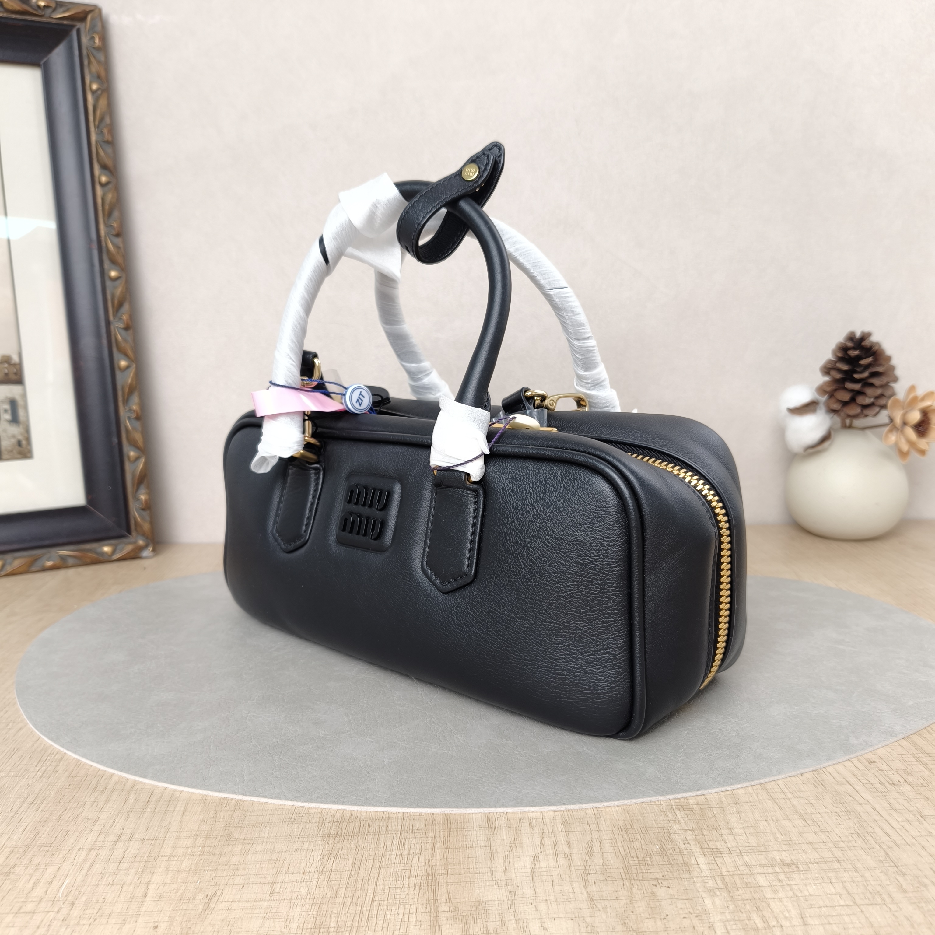 Miumiu Top Handle Bag Arcadie Collection Bowling Bag Black CC alfskin Large27 × 9 × 12 cm — cover view 2 of 5