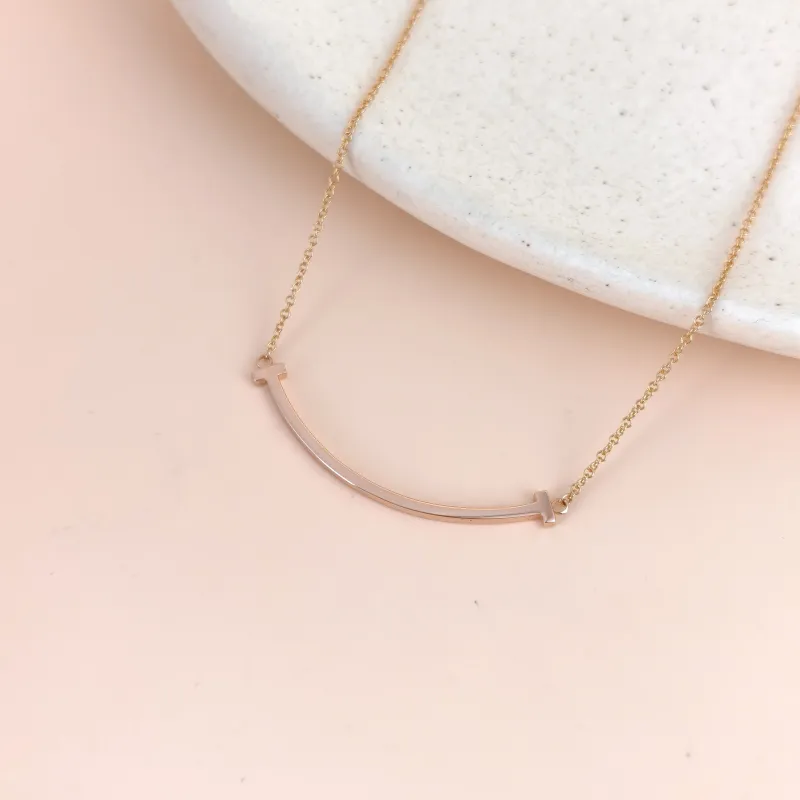 Tiffany&Co. Necklace T Collection Small Smile Necklace Rose Gold Rose Gold 18KR ose Gold Small 46cm — cover view 5 of 8