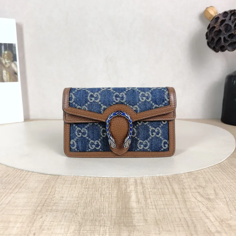 GUCCI Crossbody Bag Dionysus Blue Mini 16.5 × 4.5 × 10 cm
