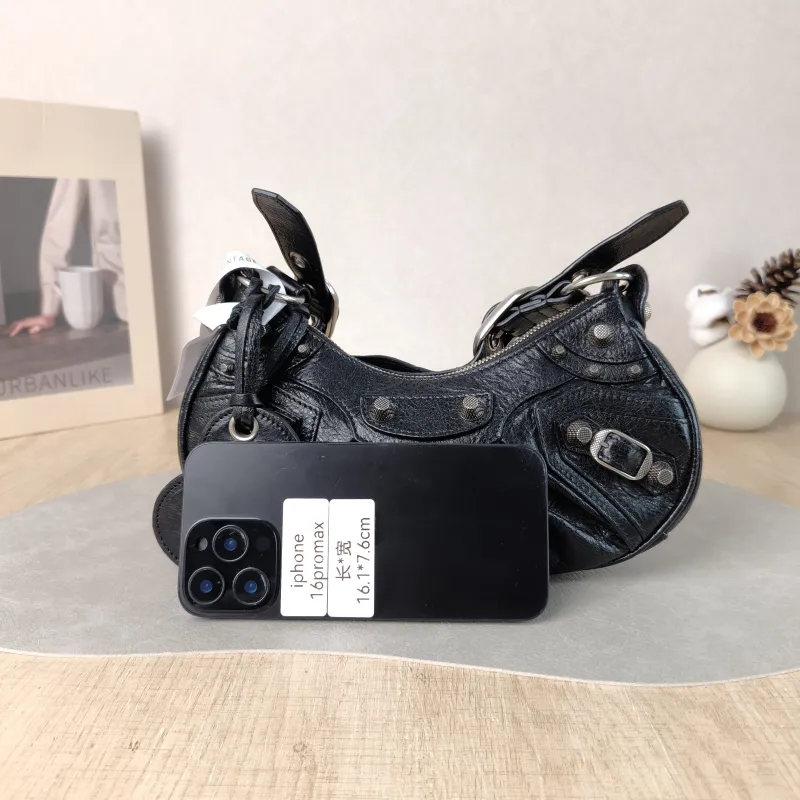 BALENCIAGA Crossbody Bag LE CAGOLE Black Lambskin XS 26 × 7 × 16 cm — cover view 6 of 6