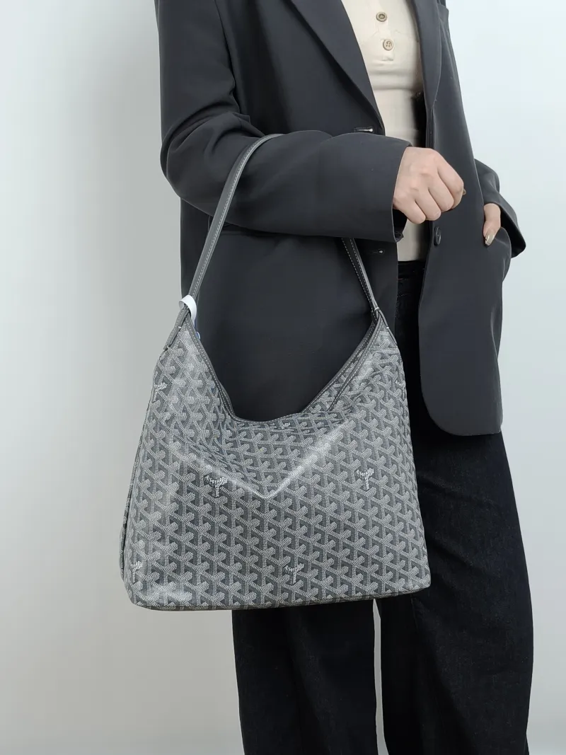 GOYARD Shoulder Bag Boheme Hobo​ Grey ine Canvas Small 43 × 14 × 27 cm — on-model view 2 of 2