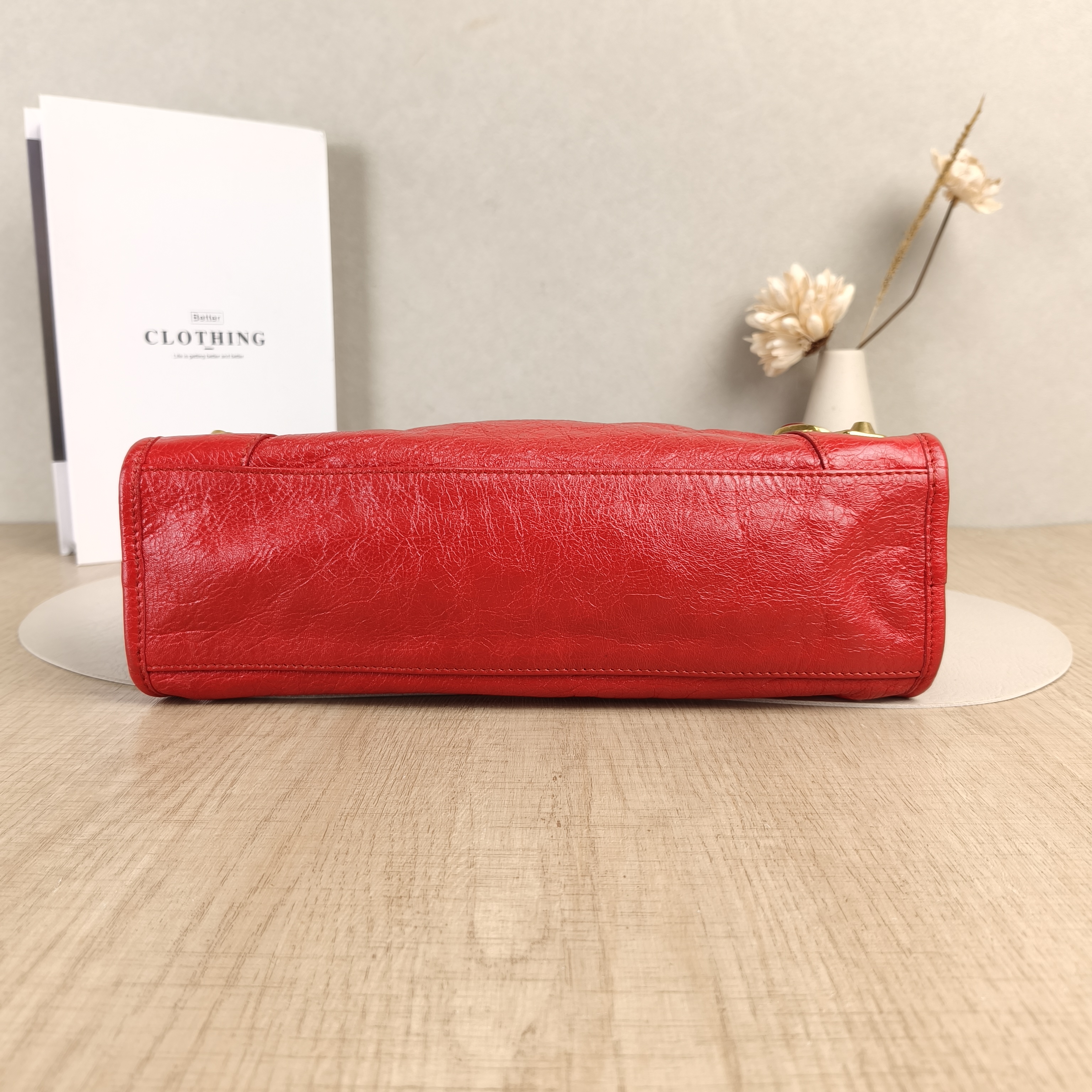 BALENCIAGA Crossbody Bag Classic City Red Waxed Leather Small30 × 10 × 21 cm — cover view 4 of 5
