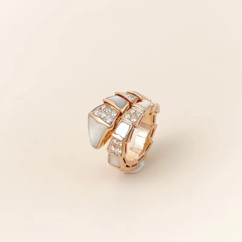 Bvlgari Ring Serpenti Viper Collection Ring Diamond18KR ose Gold One Size m — cover view 9 of 9