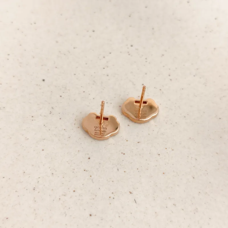 Qeelin Earrings Yu Yi Collection Earrings Red Agate Diamond18KR ose Gold One Size — cover view 2 of 6