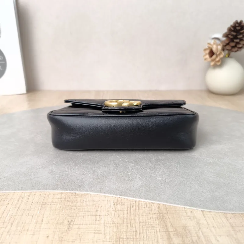 GUCCI Crossbody Bag GG Marmont Mini Marmont Mini Black Calfskin Mini 16.5 × 4.5 × 9.5 cm — cover view 2 of 5