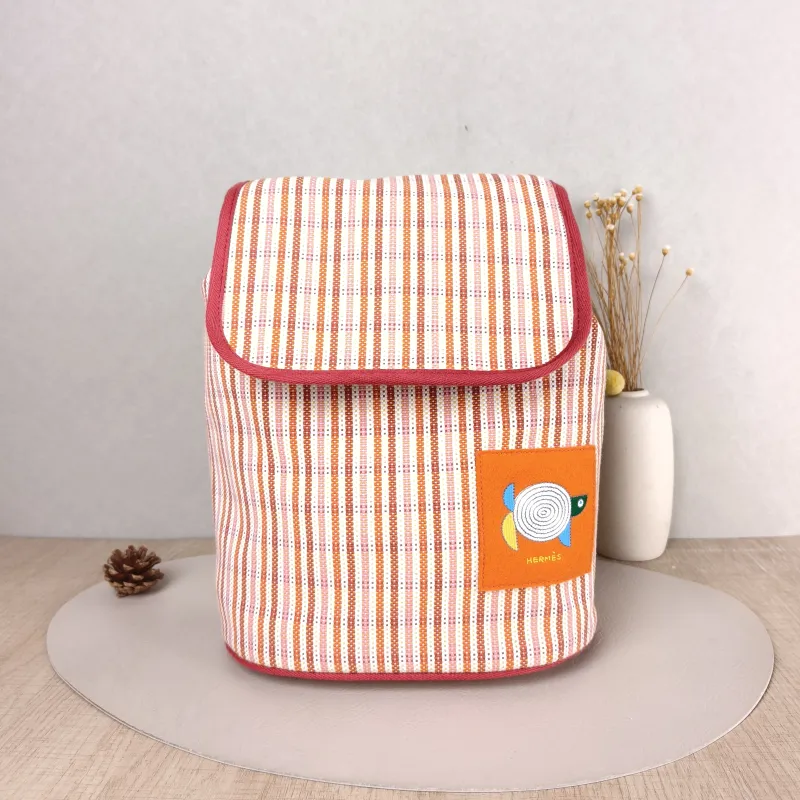 Hermès Backpack Backpack Colorblock Canvas One Size 24 × 15 × 31 cm