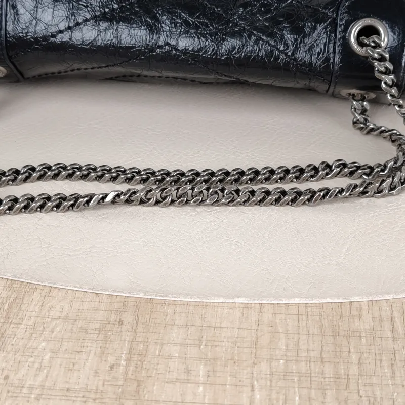 SAINT LAURENT Crossbody Bag Niki Black Waxed Leather Calfskin Small 21 × 7.5 × 16 cm — detail view 10 of 13