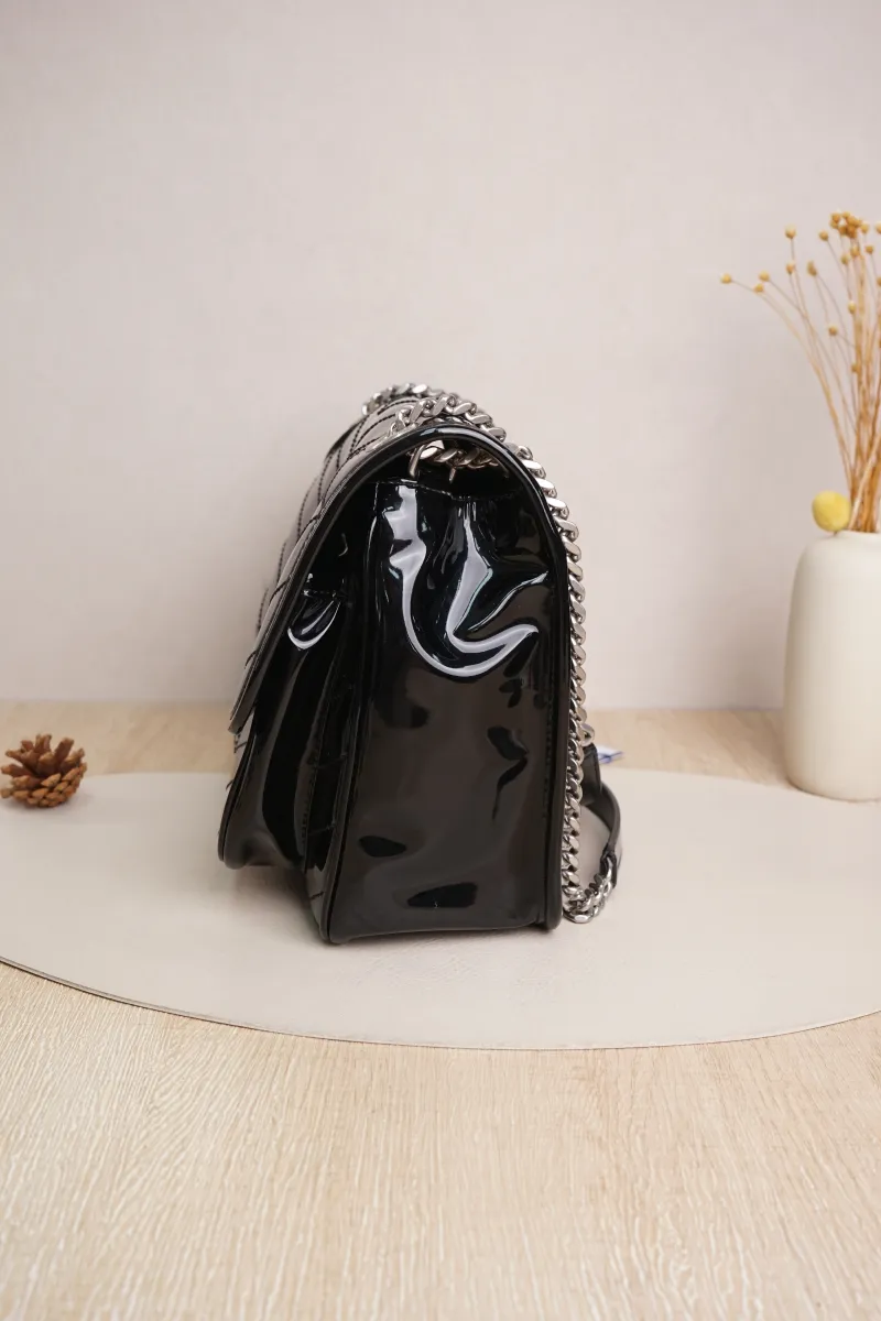 SAINT LAURENT Niki D Medium Black Patent Leather · Dust Bag · 28 × 8.5 × 20 cm — detail view 15 of 23