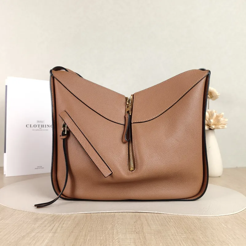 LOEWE Crossbody Bag Hammock Brown Calfskin Medium 29 × 14 × 32 cm