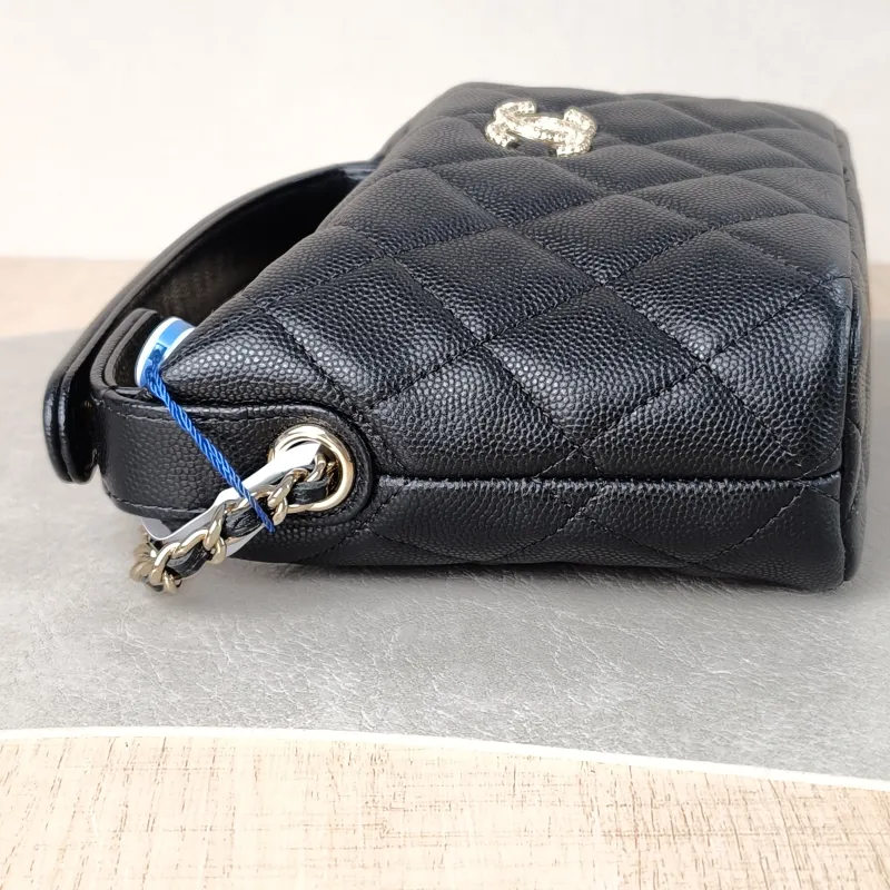 Chanel Crossbody Bag Gold-Tone Hardware Black Grained Calfskin 15.5 × 6 × 12.5 cm — detail view 5 of 12