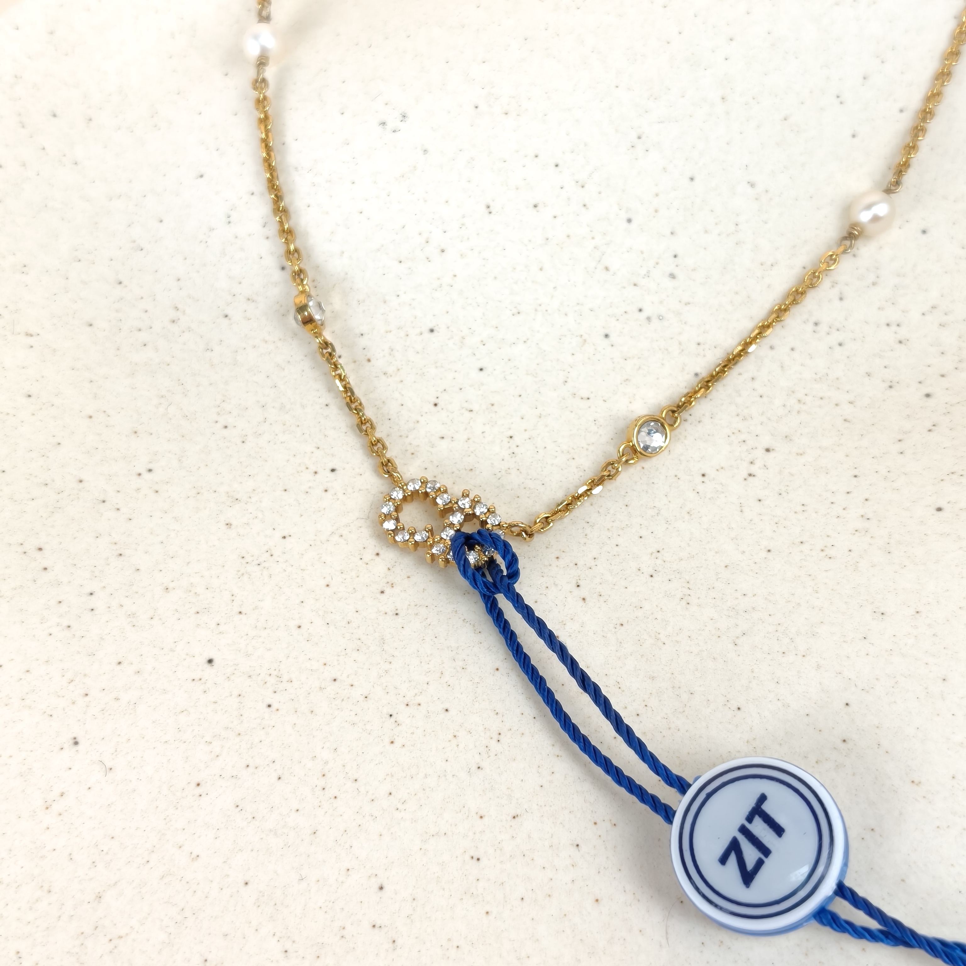 DIOR Necklace CD Pearl Necklace Gold One Size47cm — cover view 4 of 7