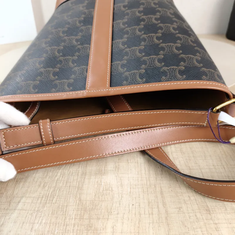CELINE Crossbody Bag Triomphe Bucket Bag Monogram PVC Small 22 × 13 × 26 cm — detail view 6 of 10