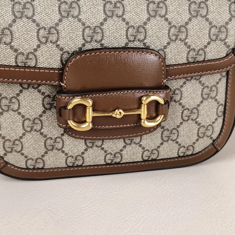GUCCI Crossbody Bag Horsebit 1955 Horsebit Small Monogram PVC Small 20.5 × 5 × 14.5 cm — detail view 2 of 12