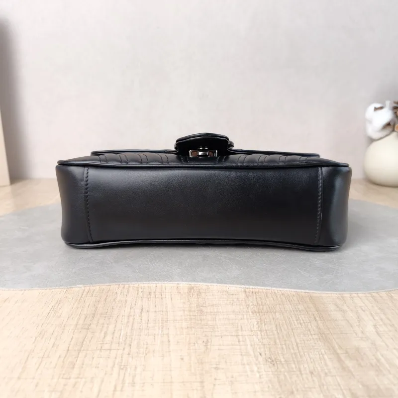 GUCCI Crossbody Bag GG Marmont Medium Marmont 26 So black Black Calfskin Medium 26 × 7 × 15 cm — cover view 2 of 6