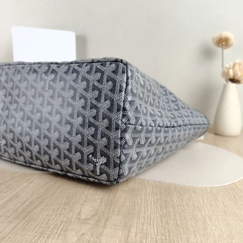 GOYARD Shoulder Bag SAINT LOUIS Shopping Tote Grey PVC Small 34 × 15 × 28 cm — detail view 9 of 11