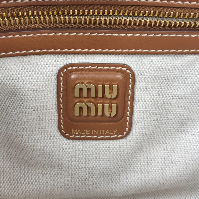 Miumiu Top Handle Bag Beau Colorblock Canvas · Calfskin Large 34 × 10 × 23 cm — detail view 9 of 11