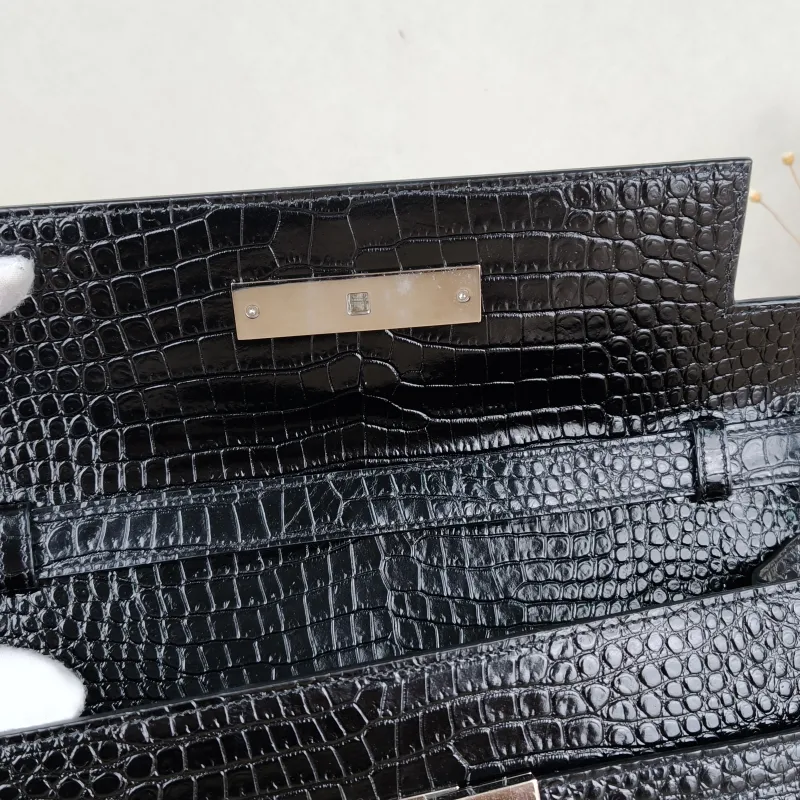 SAINT LAURENT Shoulder Bag MANHATTAN Black Embossed Calfskin Medium 29 × 7.5 × 20 cm — detail view 1 of 10