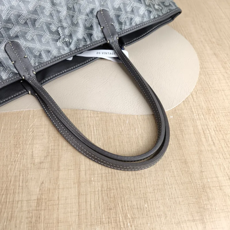 GOYARD Shoulder Bag SAINT LOUIS Shopping Tote Grey PVC Small 34 × 15 × 28 cm — detail view 7 of 10