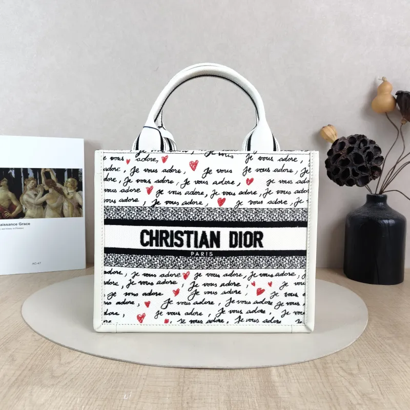 DIOR Top Handle Bag Book Tote Shoulder Strap Edition Colorblock Canvas · Calfskin One Size 26.5 × 14 × 22 cm