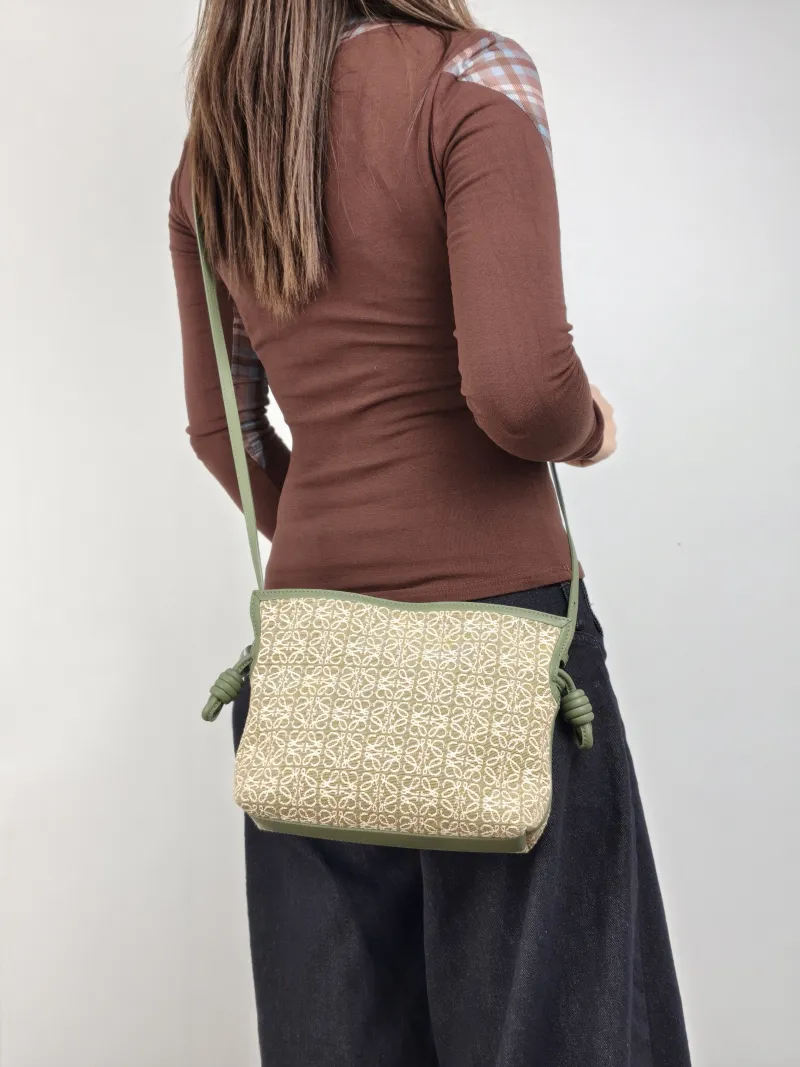 LOEWE Crossbody Bag Flamenco Canvas Mini 24 × 9 × 18 cm — on-model view 1 of 2