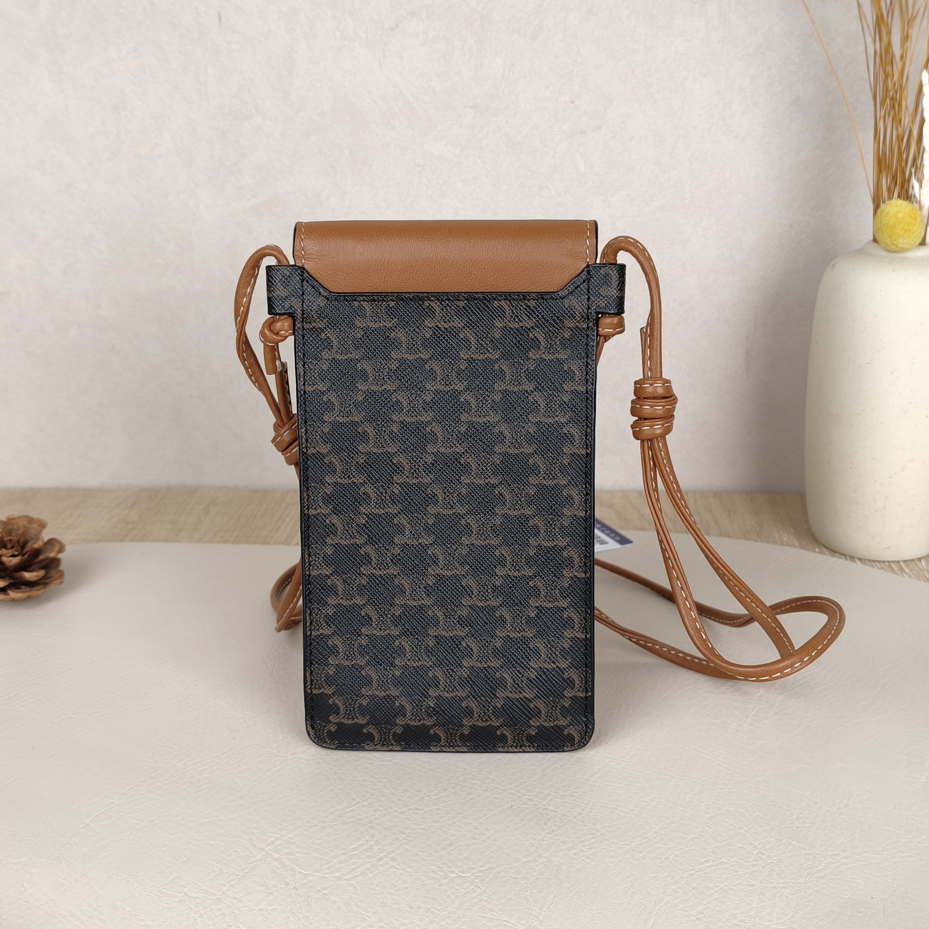CELINE Crossbody Bag Triomphe Monogram PV Cmini10 × 2 × 18 cm — cover view 5 of 9