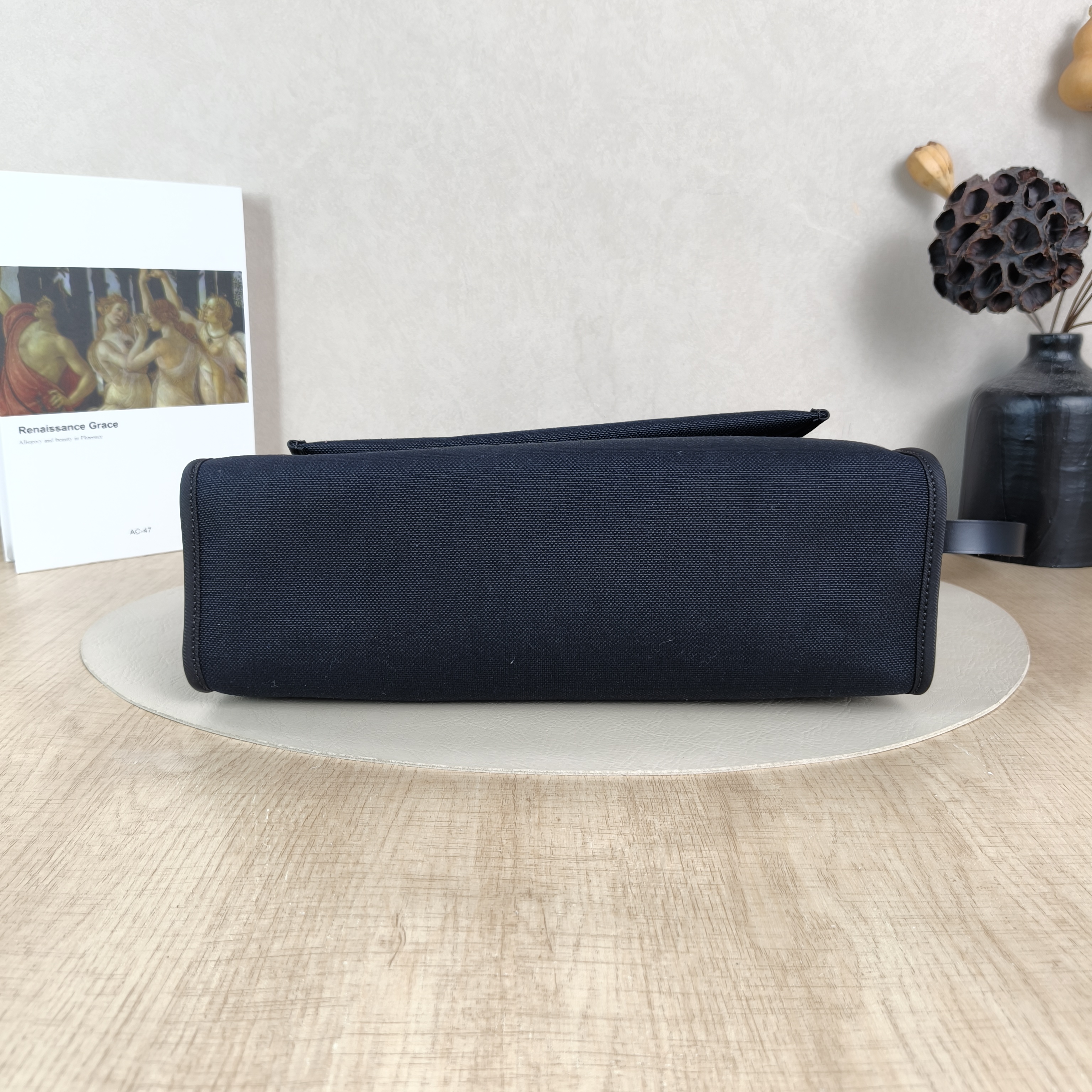 Hermès Crossbody Bag Herbag 3189Black Canvas Medium30.5 × 11 × 25.5 cm — cover view 6 of 6