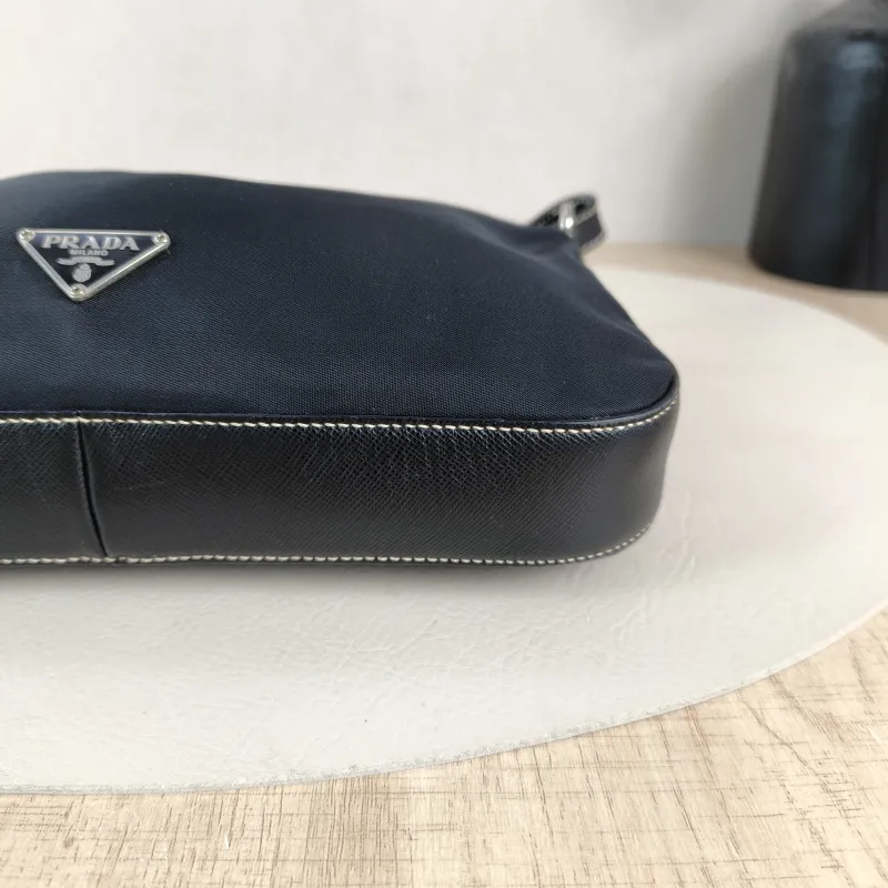 PRADA Shoulder Bag Black Nylon One Size 24 × 3.5 × 13 cm — detail view 10 of 12