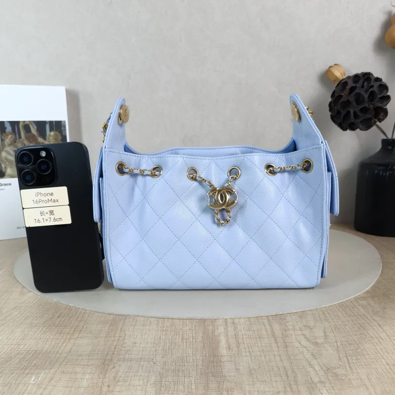 Chanel Crossbody Bag 25Bag Blue Grained Calfskin Mini 22 × 12.5 × 20 cm — cover view 6 of 6
